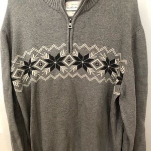 Gray Patterned Men's Sweater XL
